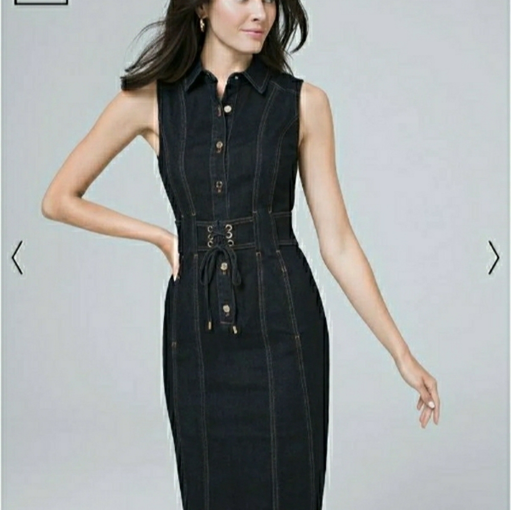 WHBM Sz 16P Denim Shirtdress